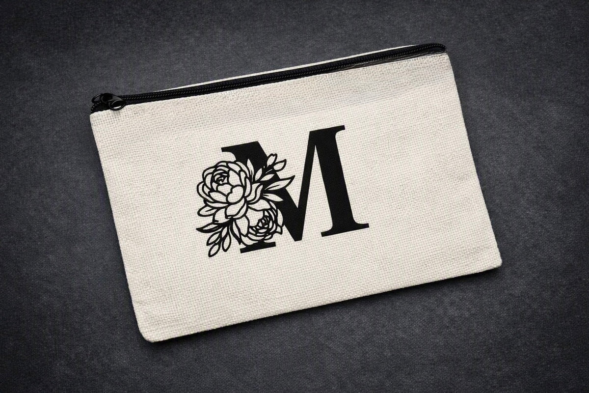 The Little Keepsake Pouch - Flower Initial - 8" x 5" image 0