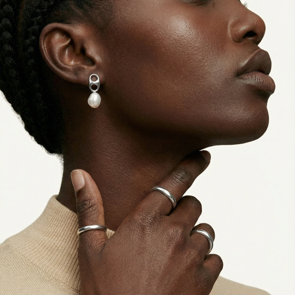 Luna Pearl Drop Studs