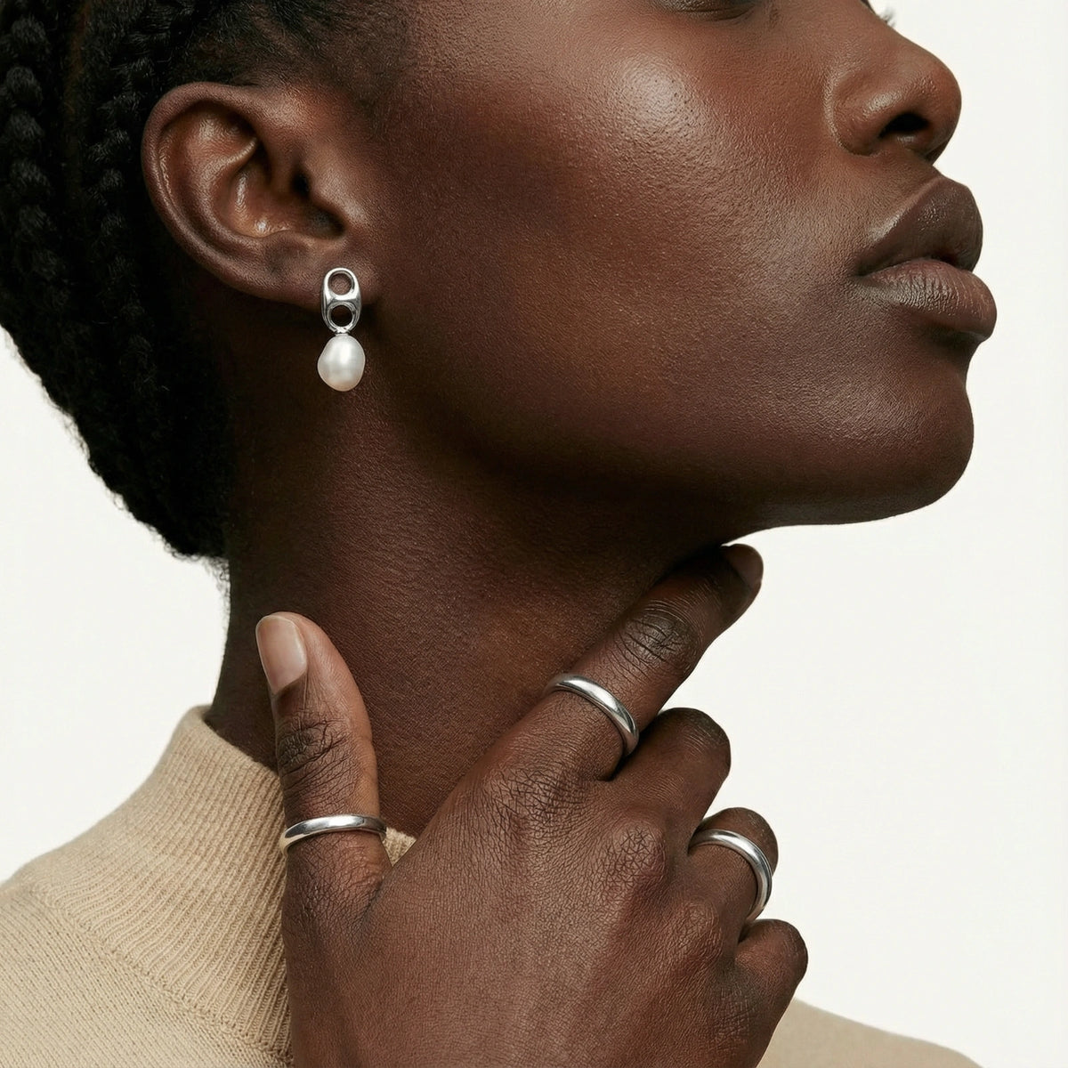 Luna Pearl Drop Studs