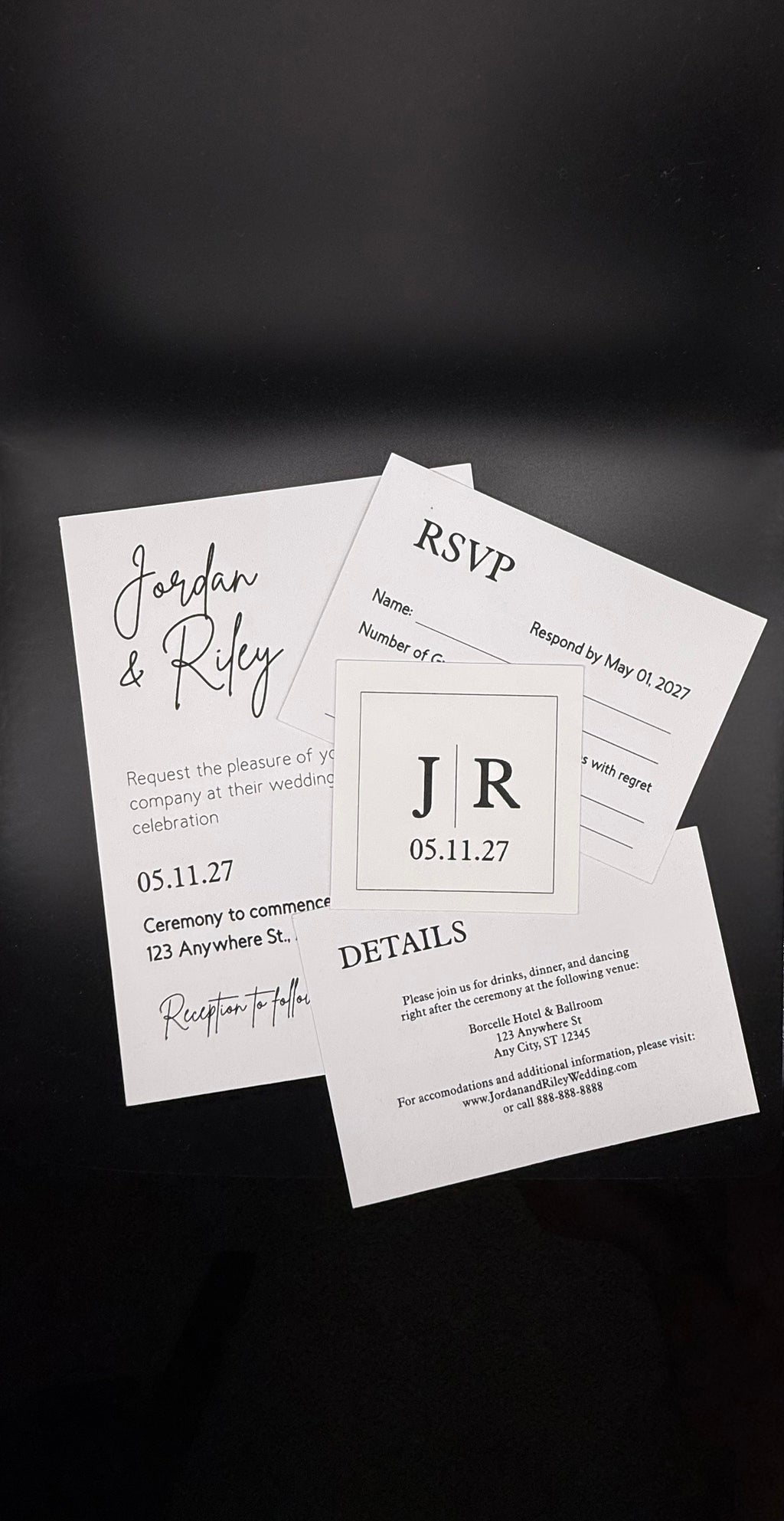 Black and White Modern Wedding Suite - Set of 25 image 1