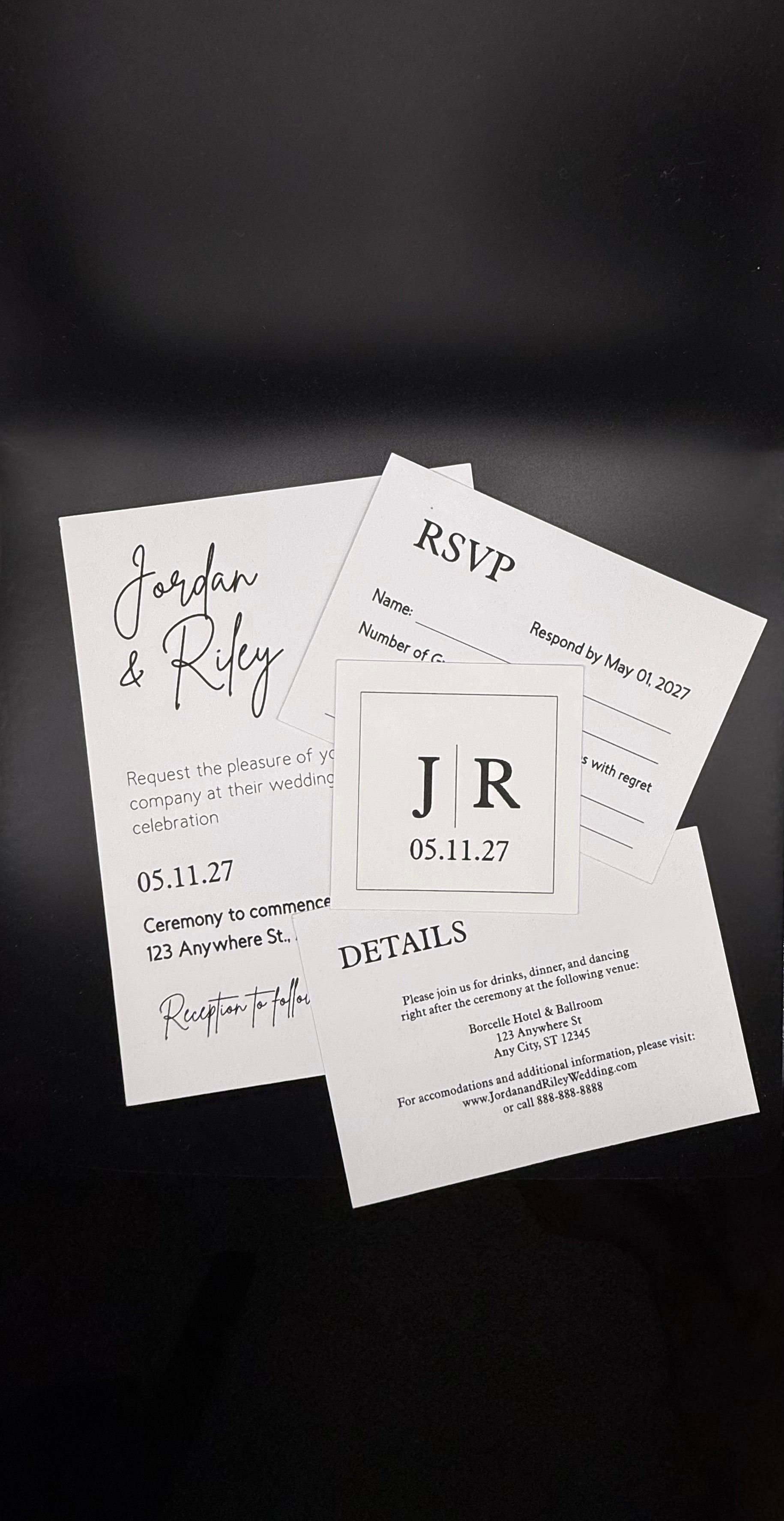 Black and White Modern Wedding Suite - Set of 25 image 1
