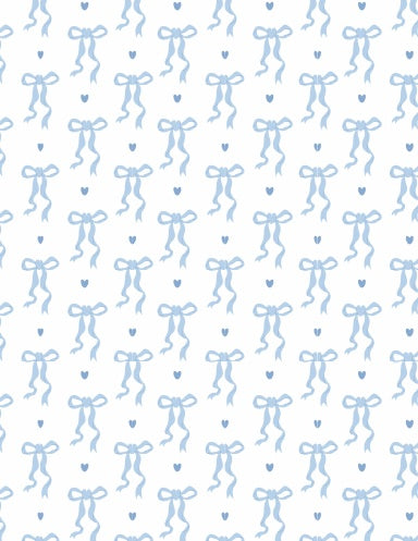 Blue Bows and Hearts Notebook image 0