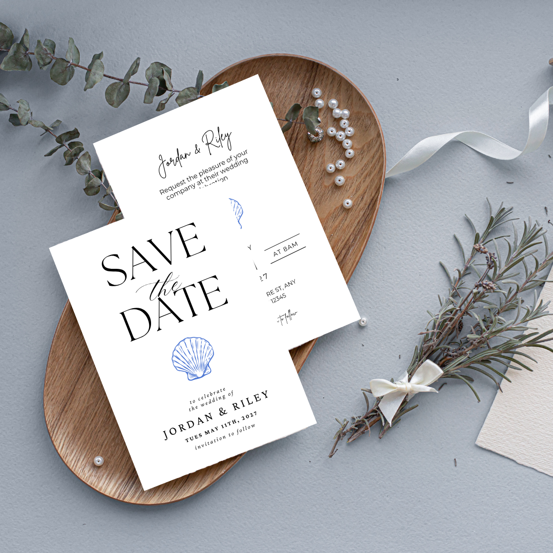 Coastal Elegance Invitation Suite Template