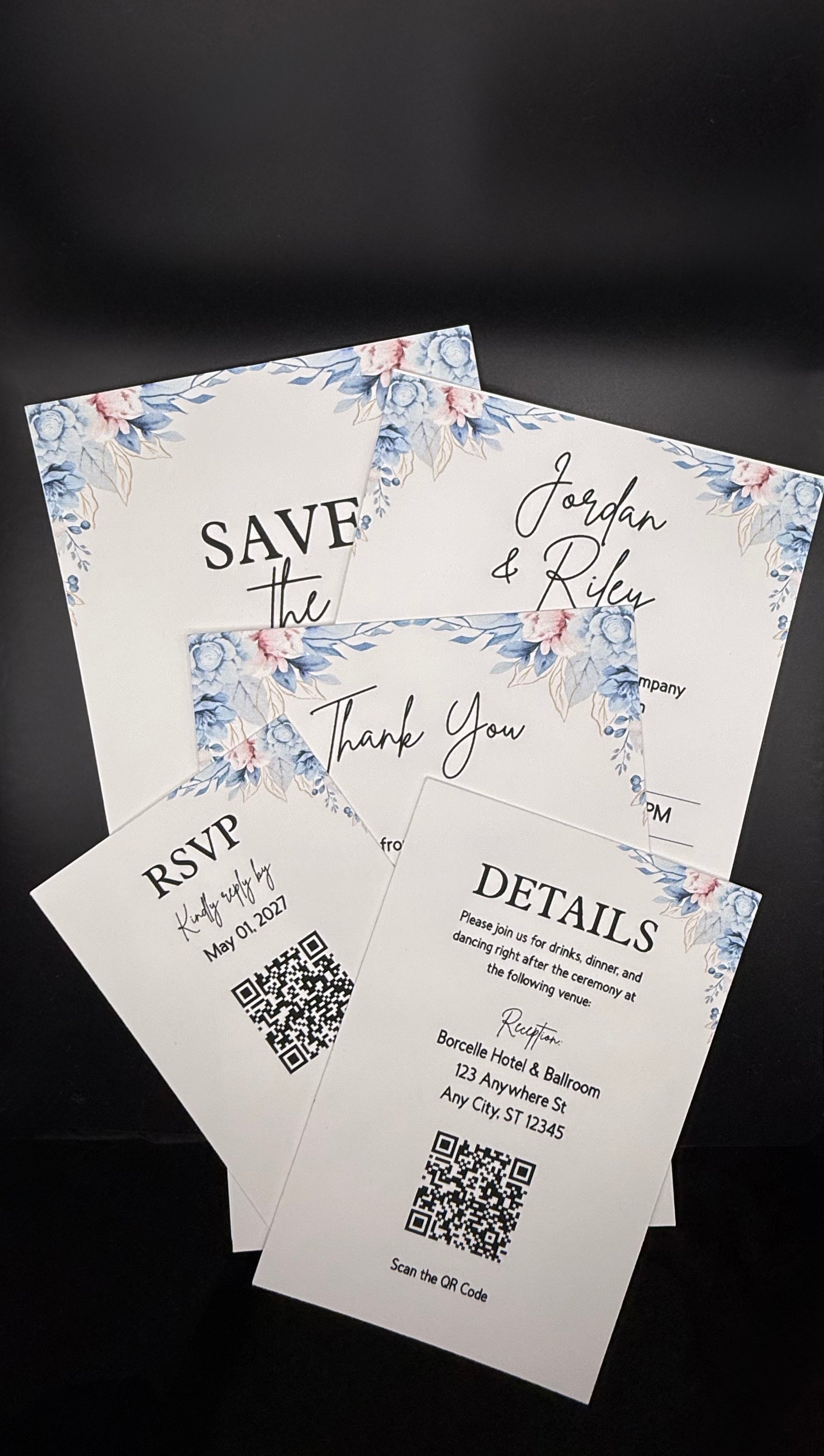 Blue Floral Wedding Suite - Set of 25 image 4