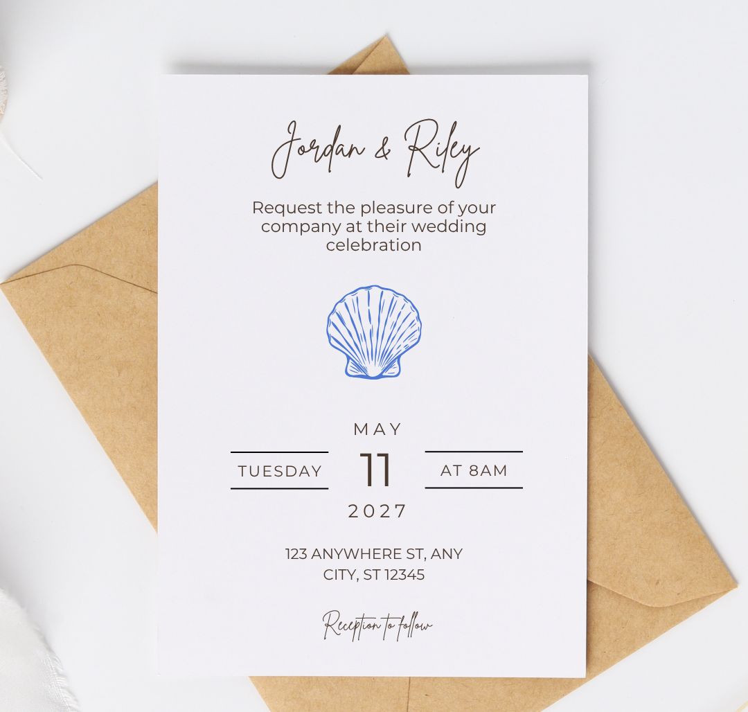 Coastal Elegance Invitation Suite Template