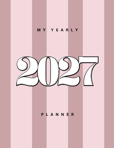 2027 Pink Striped Planner image 0