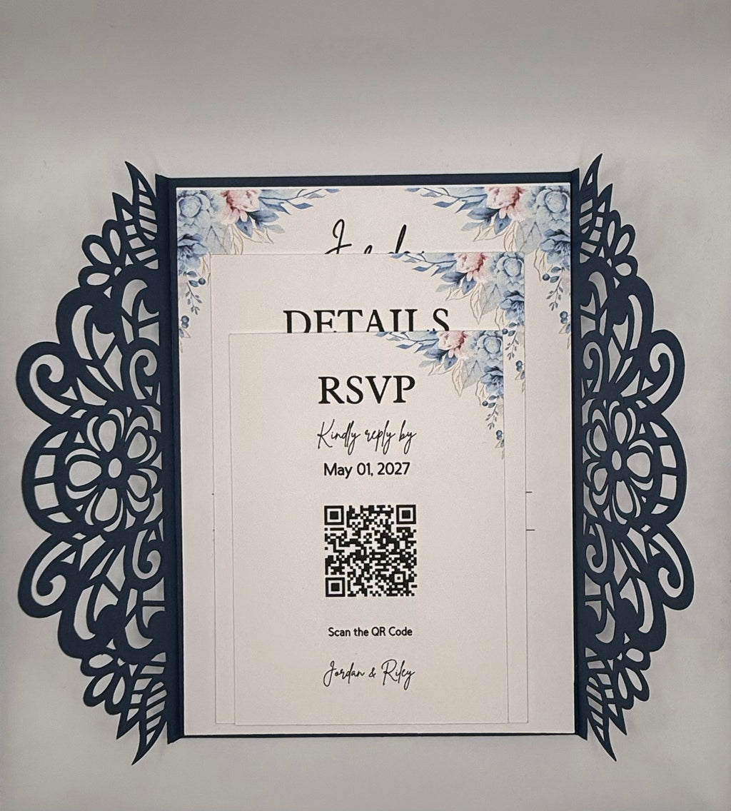 Blue Floral Wedding Suite - Set of 25 image 7