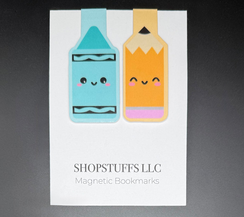Pencil & Crayon Magnetic Bookmark Set image 0