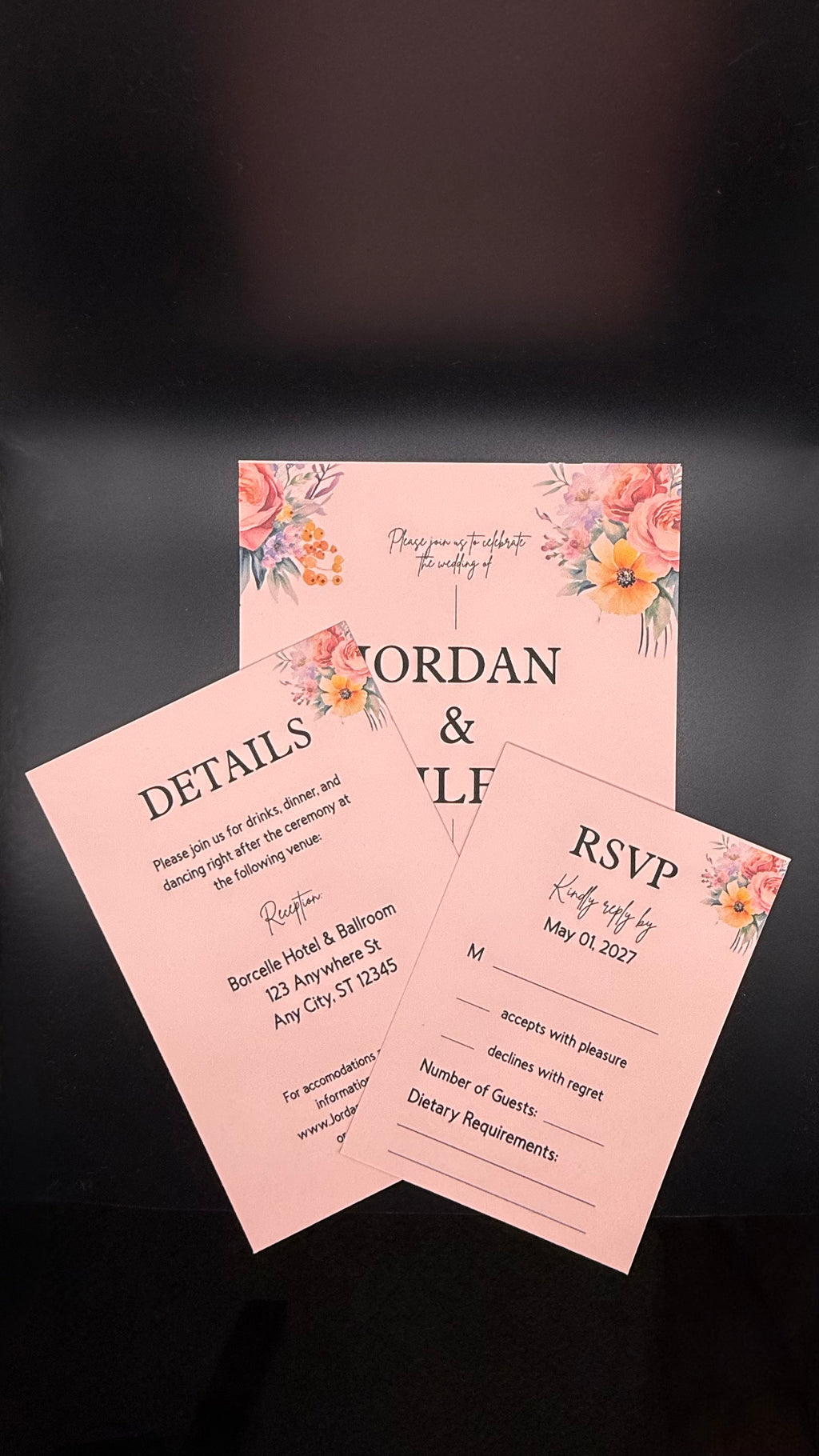 Pink Floral Wedding Suite - Set of 25 image 4