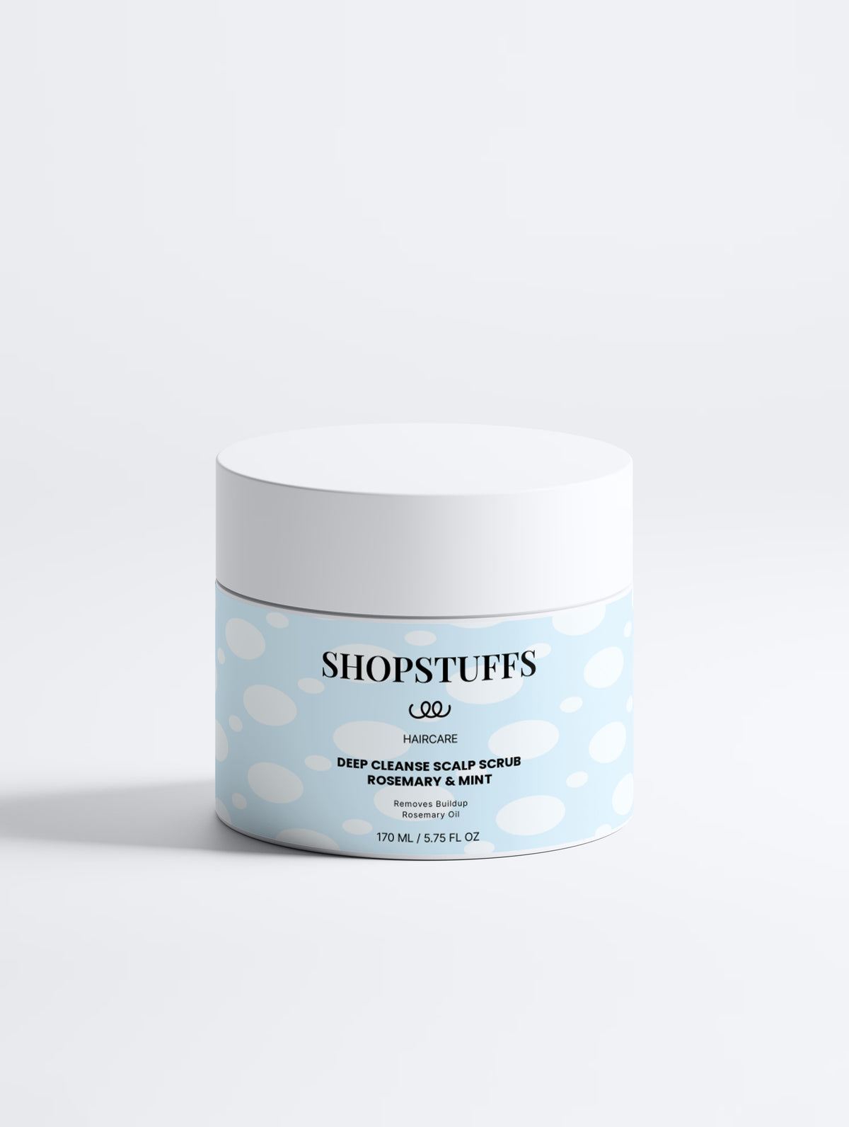 Deep Cleanse Scalp Scrub - Rosemary & Mint - Rosemary and mint exfoliating scalp scrub jar
