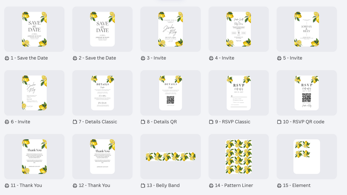 Limoncello Wedding Suite Template