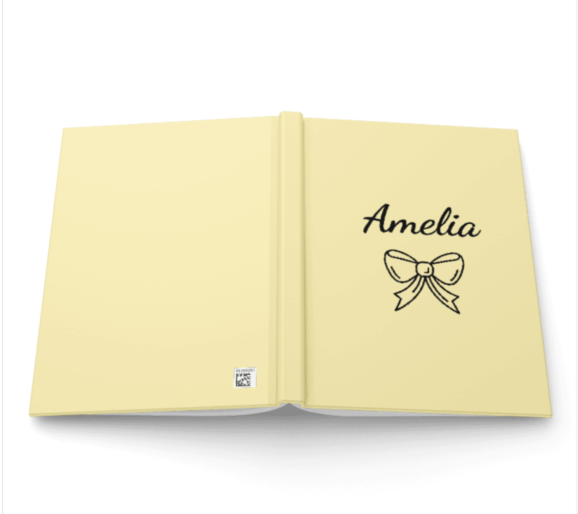 Personalized Bow Hardcover Journal