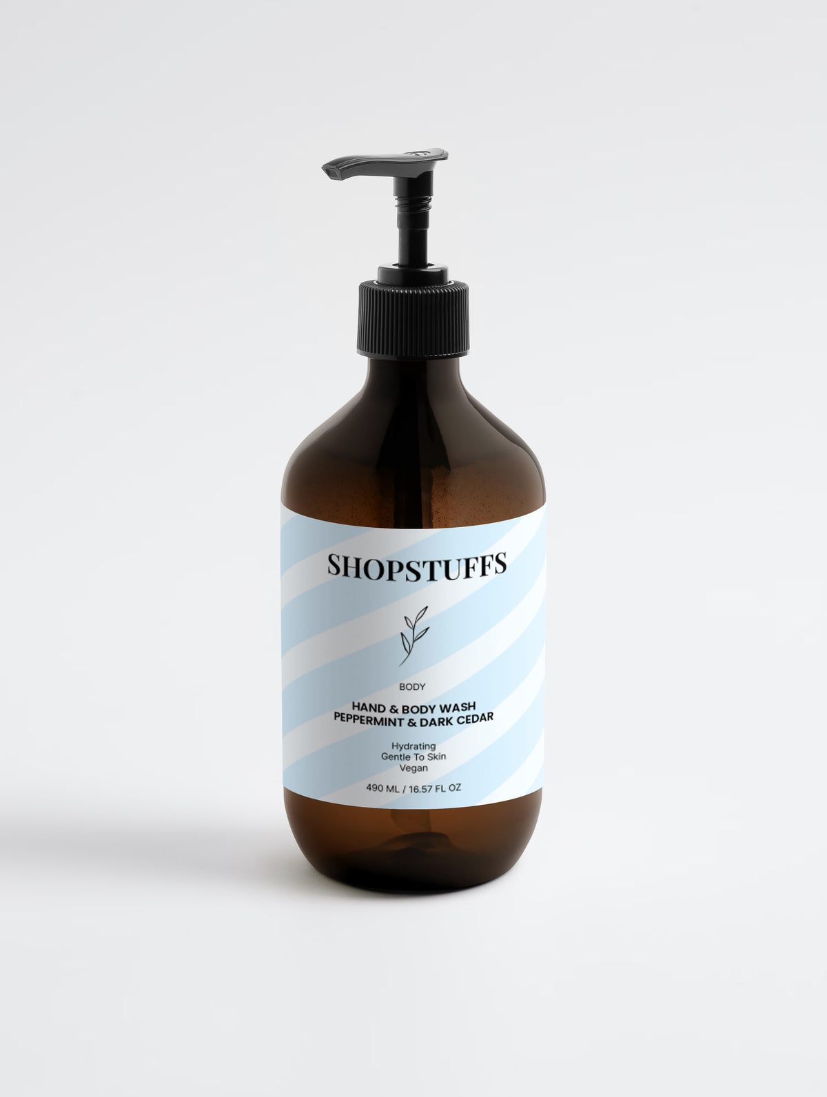Hand & Body Wash - Peppermint & Dark Cedar - Peppermint and dark cedar hand and body wash bottle
