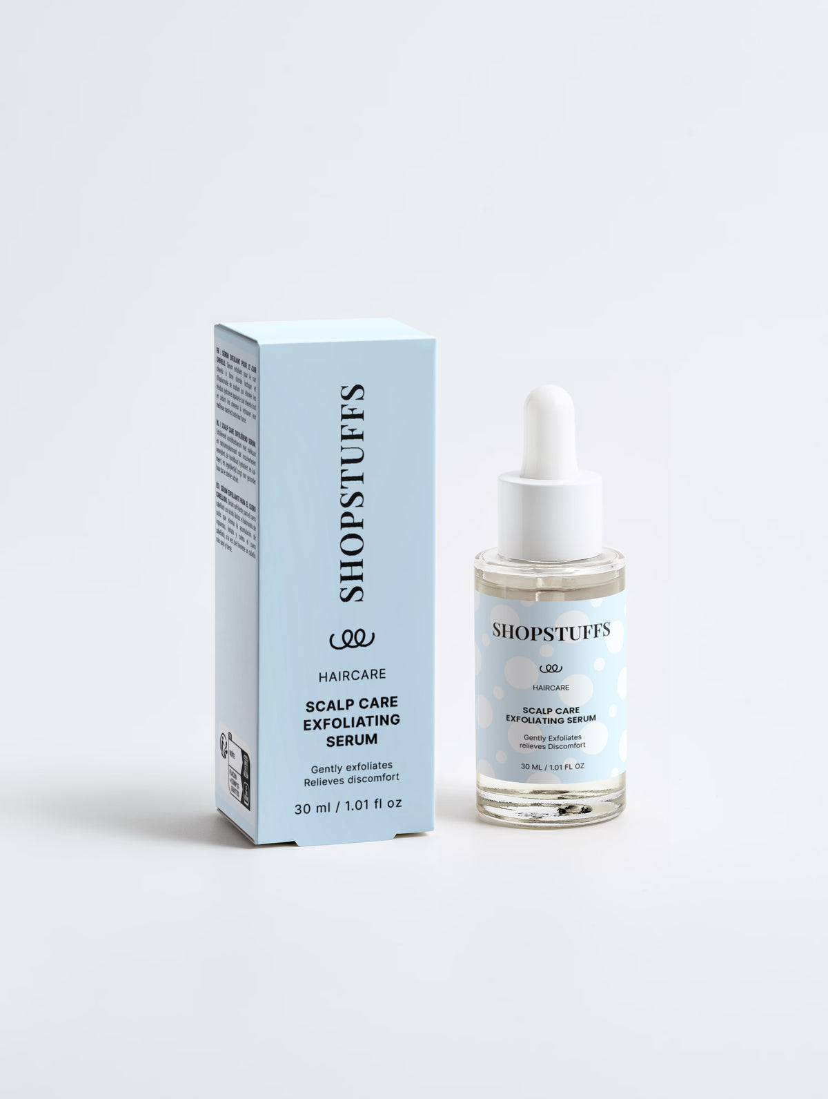 Scalp Care Exfoliating Serum - Exfoliating scalp care serum bottle with lactic acid