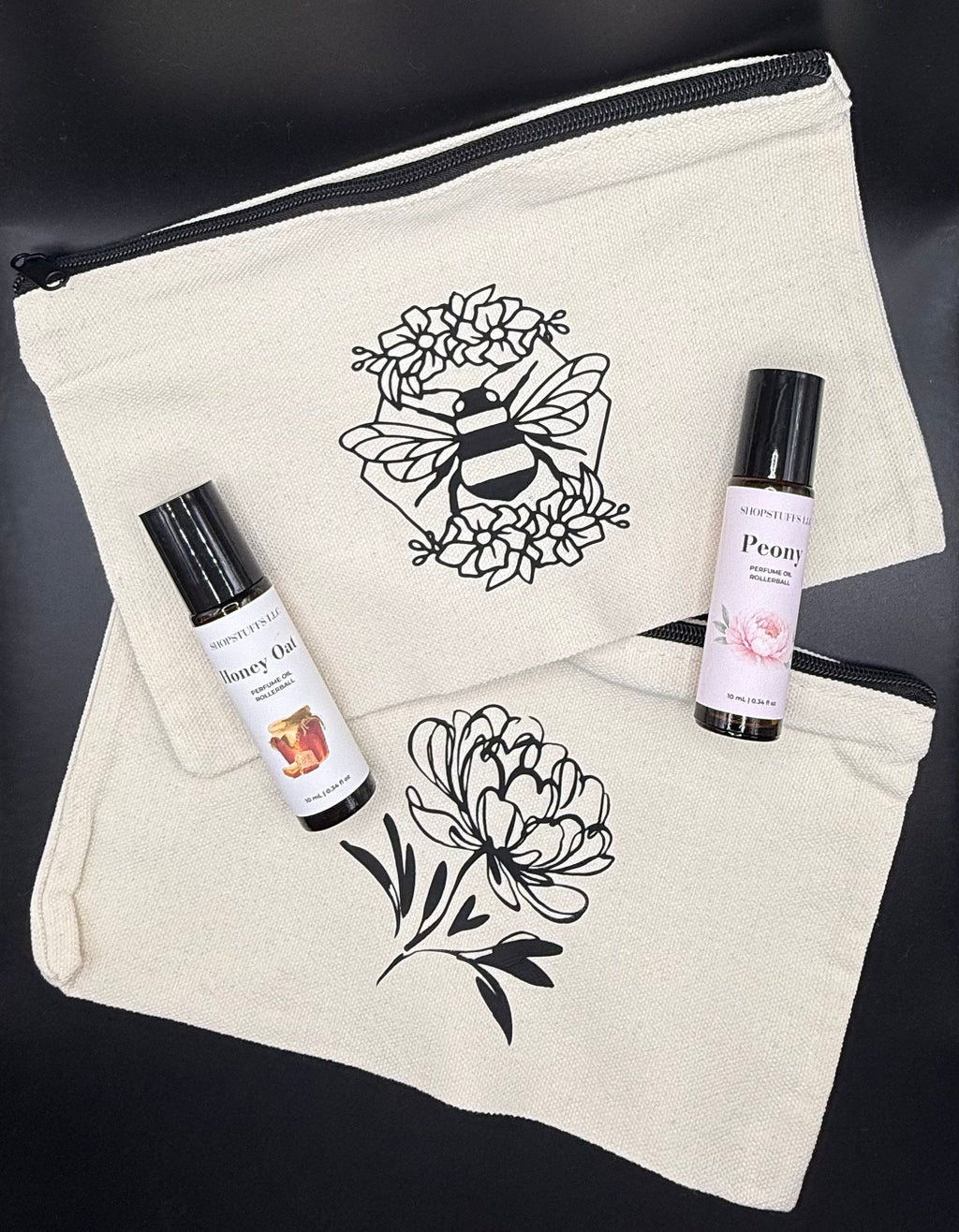The Everyday Keepsake Duo - 9" x 7.1" Pouch + Fragrance Rollerball image 0