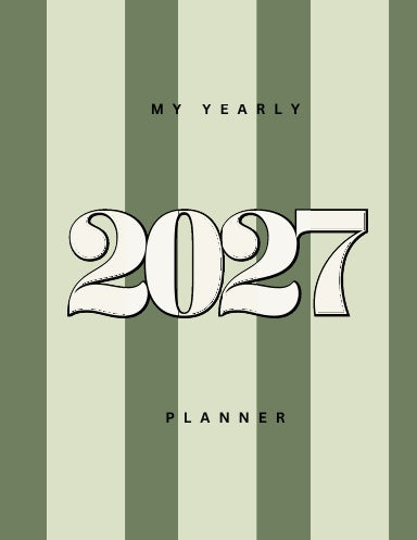2027 Green Striped Planner image 0