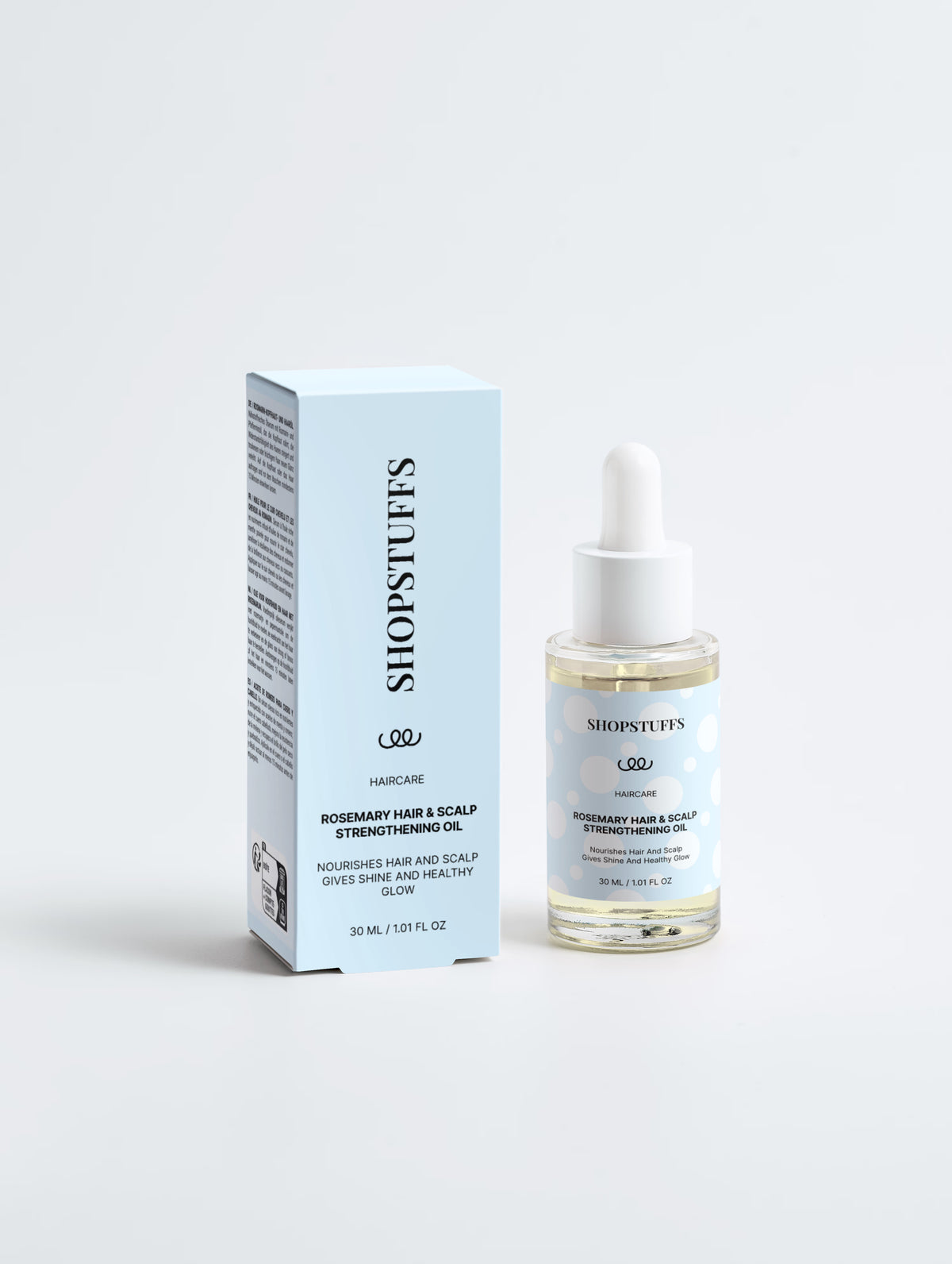 Rosemary Hair & Scalp Strengthening Oil - Rosemary hair and scalp oil dropper bottle