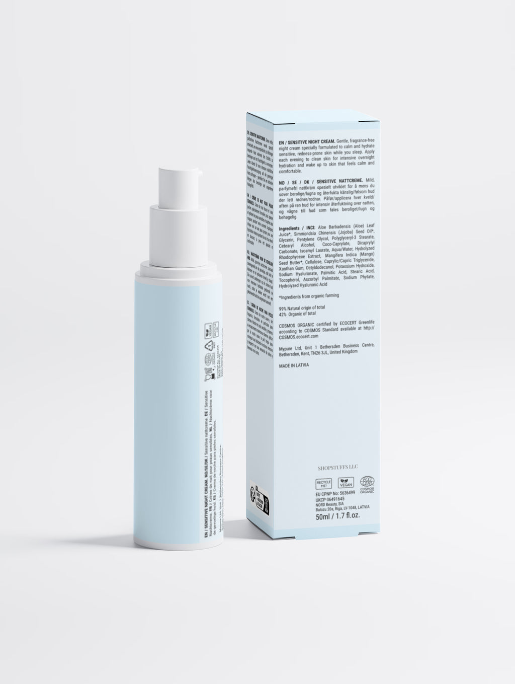 Sensitive Skin Overnight Cream, Fragrance Free