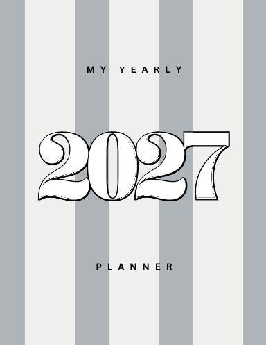 2027 Gray Striped Planner image 0