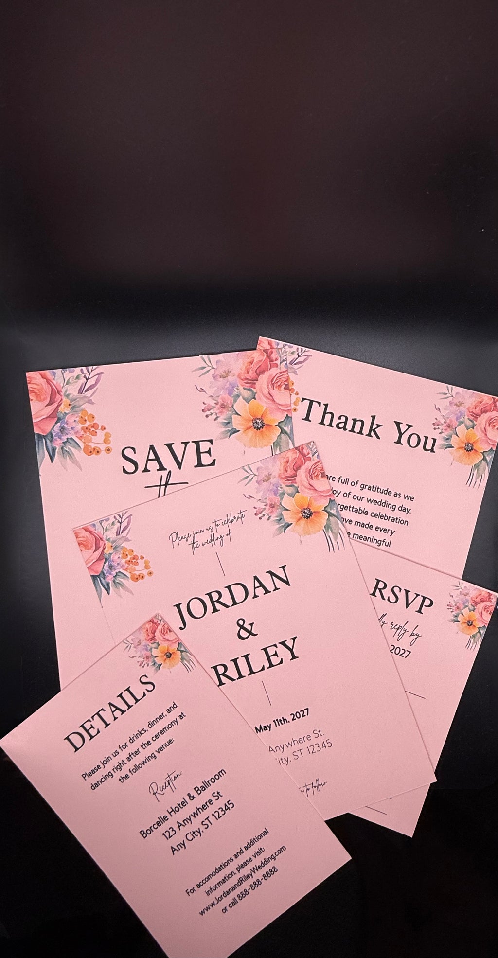 Pink Floral Wedding Suite - Set of 25 image 0