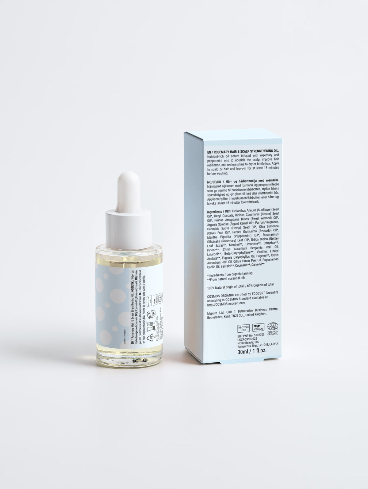 Rosemary Hair & Scalp Strengthening Oil - Rosemary hair and scalp oil dropper bottle, view 2