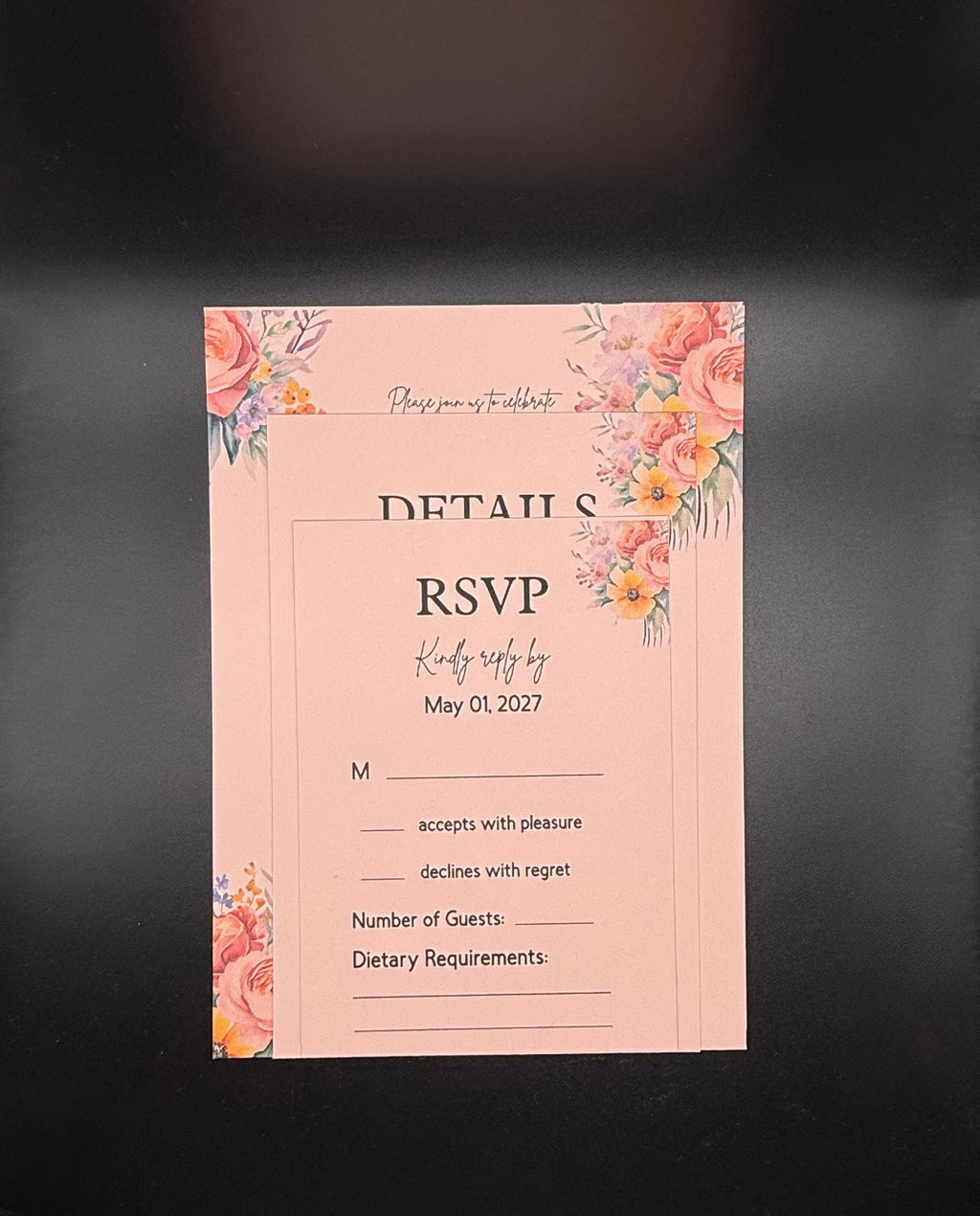 Pink Floral Wedding Suite - Set of 25 image 1