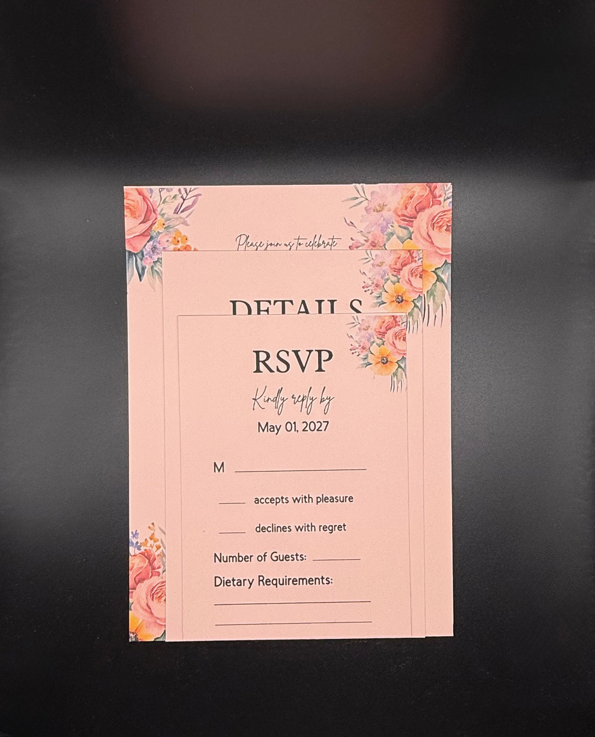Pink Floral Wedding Suite - Set of 25 image 1