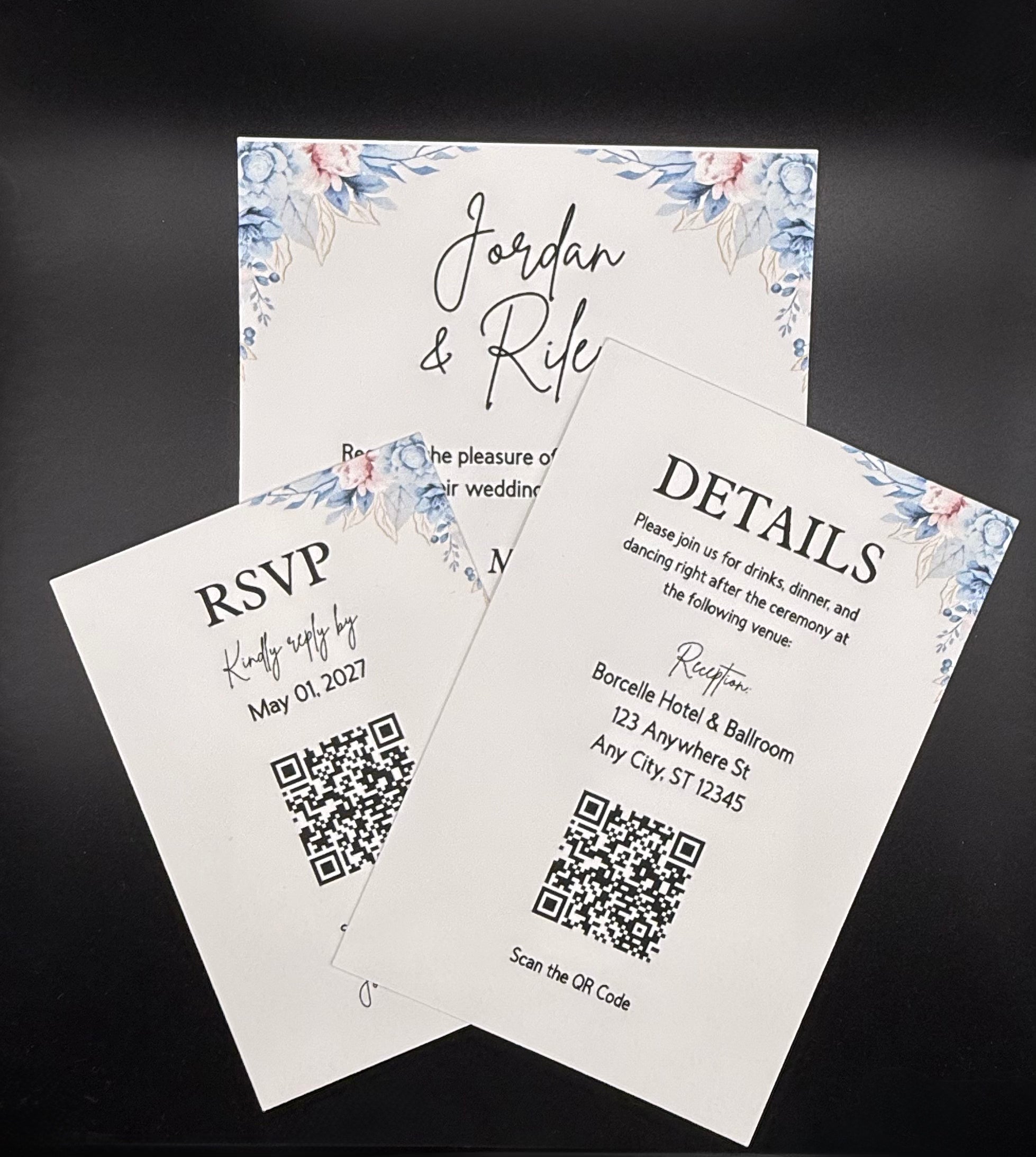 Blue Floral Wedding Suite - Set of 25 image 0