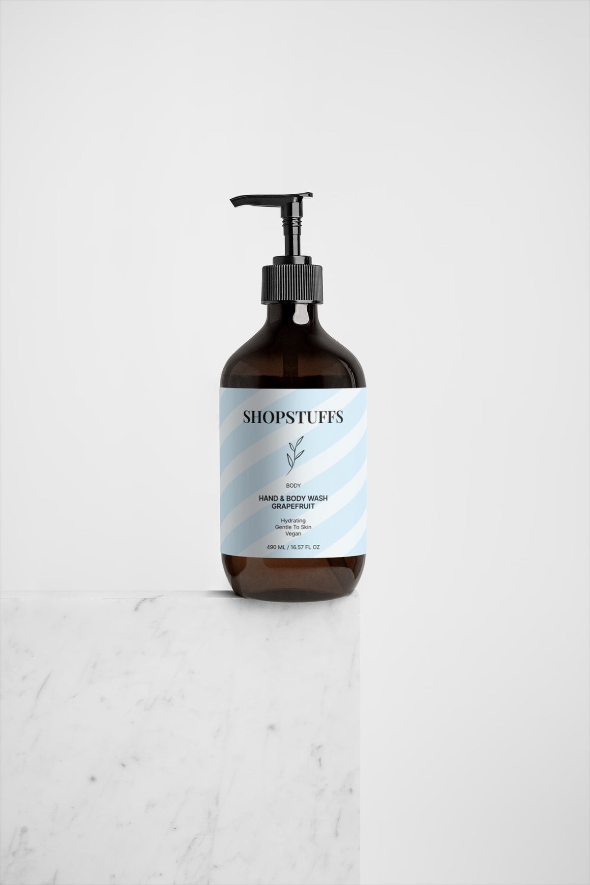 Hand & Body Wash - Grapefruit - Grapefruit hand and body wash bottle, view 3