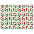 Green Christmas throw blanket with candy cane design, front view, image 1