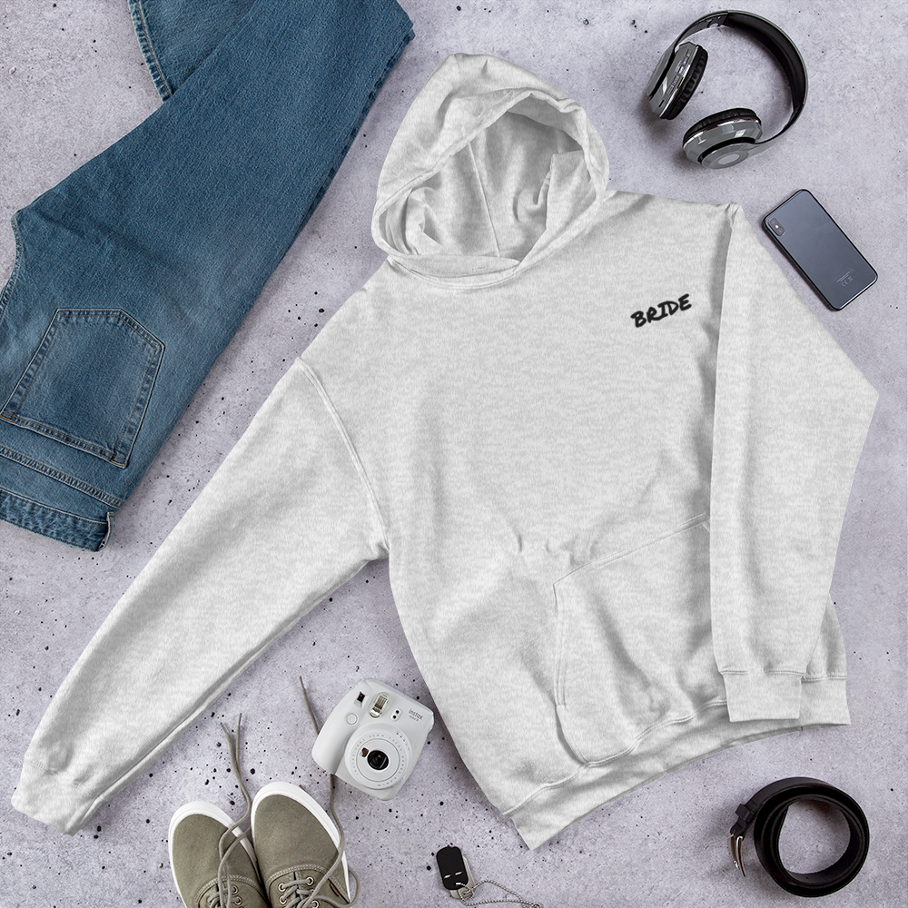 Bridal Party Hoodie – Personalized Wedding Party Hoodie Black Embroidery