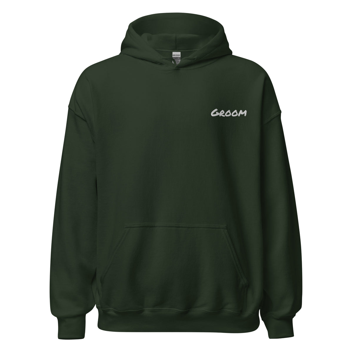 Personalized Bridal Party Hoodie, forest green, front view