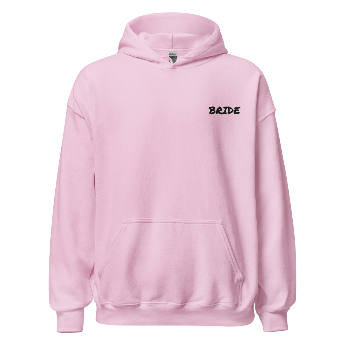 Personalized Bridal Party Hoodie, pink, front view
