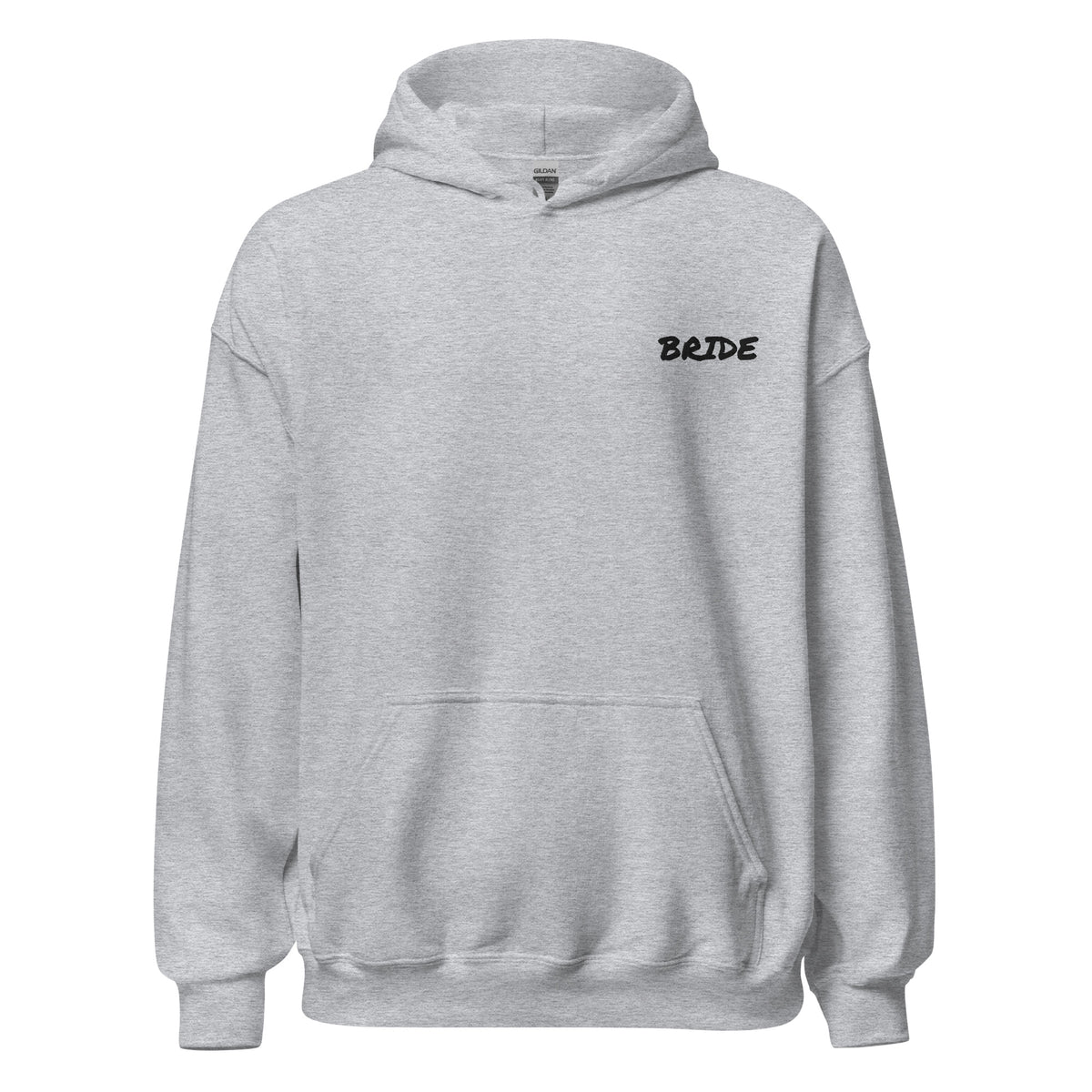 Personalized Bridal Party Hoodie, grey, front view